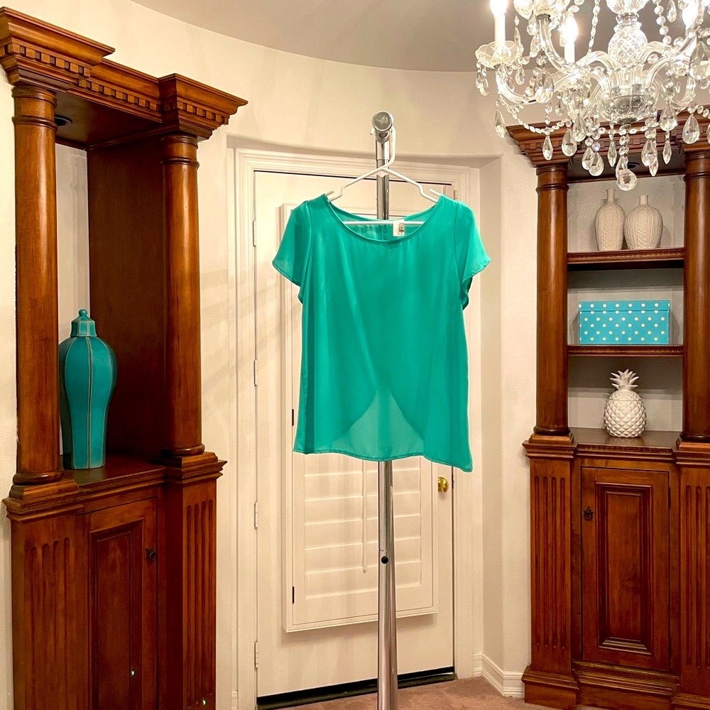 NWOT. Teal colored top w open back